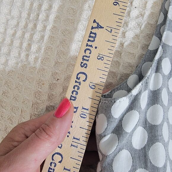 NOR Denmark Architectural Bubble Hem Grey Polka Dot Midi Dress Mod Size M NWOT - Picture 12 of 16